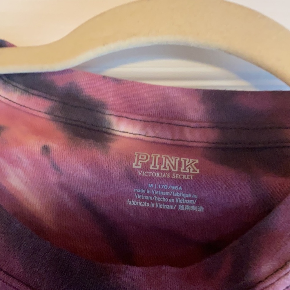Pink Tie Dye Campus Tee - Picture 2 of 3